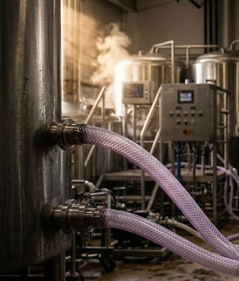 Brewery hose connected